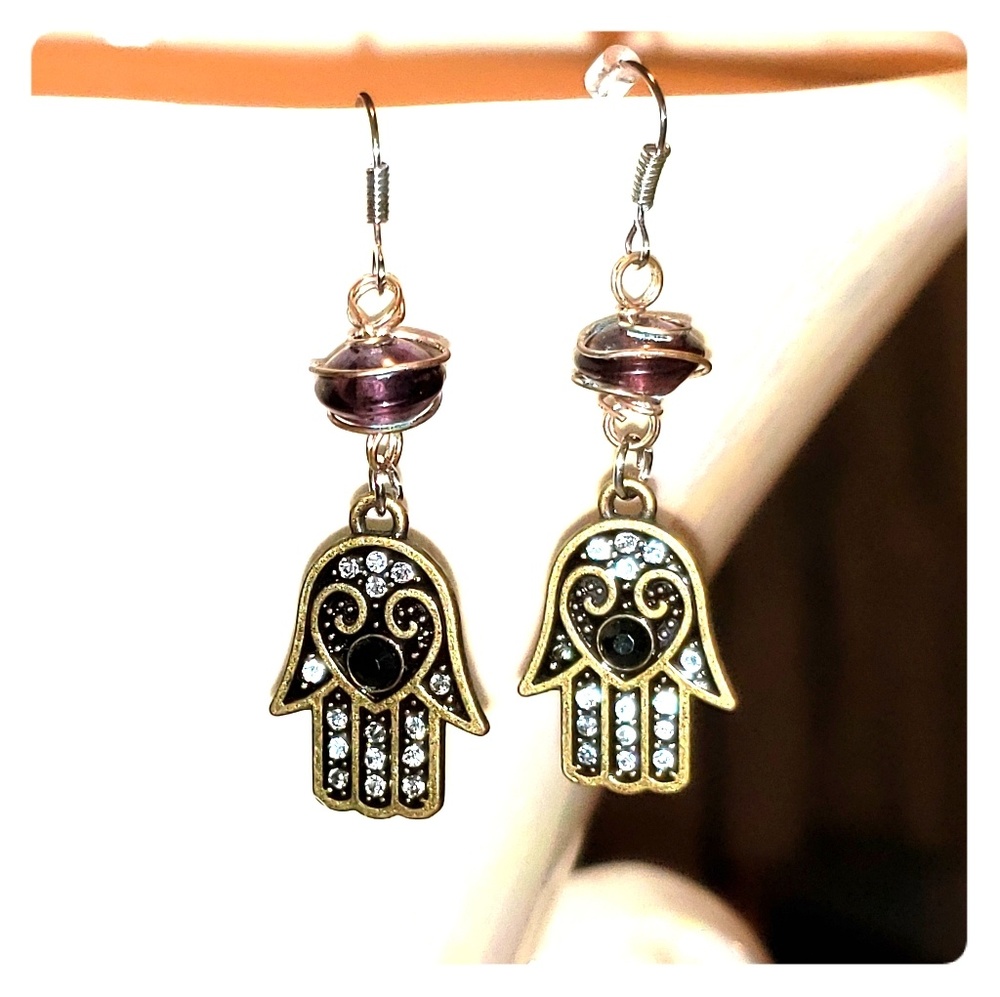 Handmade Buddha Hand Earrings